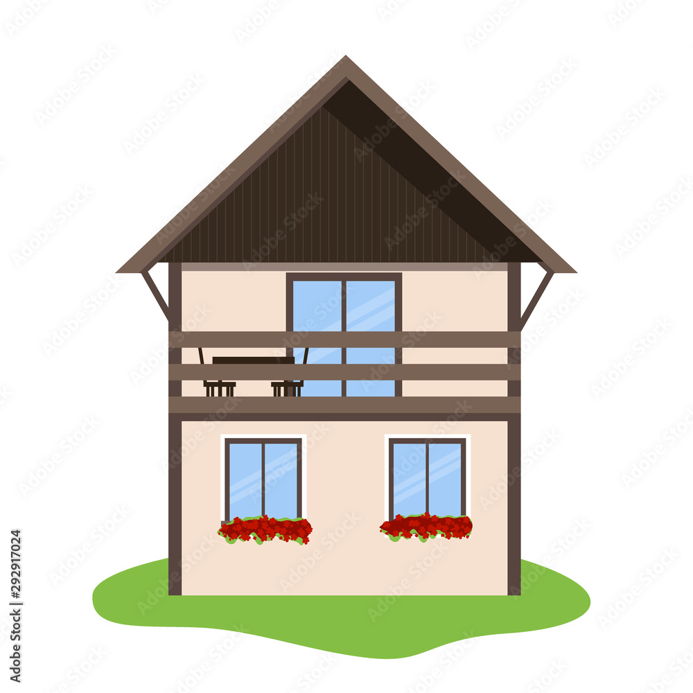 Vector illustration of Scandinavian house icon isolated on white background. Vector illustration of Scandinavian house icon isolated on white background.