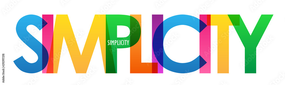 SIMPLICITY colorful vector typography banner - obrazy, fototapety, plakaty 