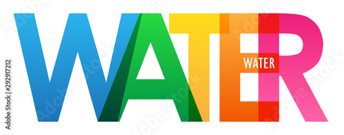 WATER colorful vector typography banner