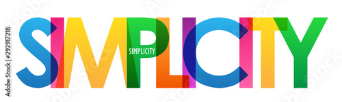 SIMPLICITY colorful vector typography banner photo