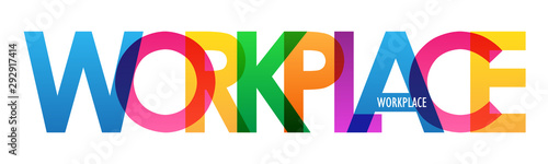 WORKPLACE colorful vector typography banner