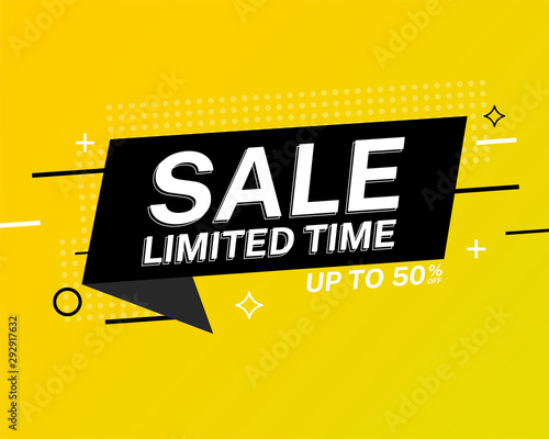 Big sale banner template design. Modern special offer vector illustration. Limited time discount tag for web
