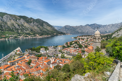 Looking across Kotor Bay from the Fortress in Kotor Montenegro