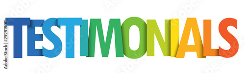 TESTIMONIALS colorful gradient typography banner