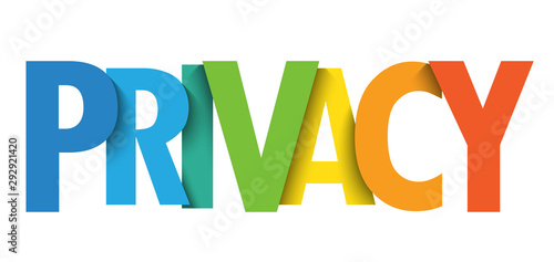 PRIVACY colorful gradient typography banner
