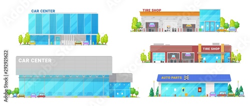 Car center, auto service, dealer showroom building