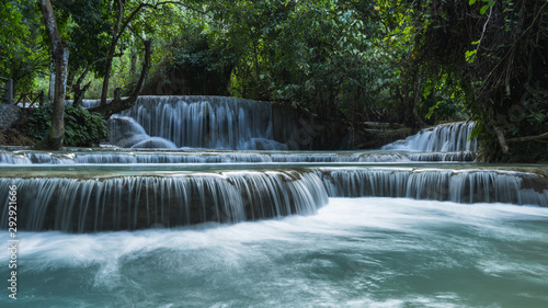 Tat Kuang Si Waterfalls. Beautiful  landscape. Luang Prabang  Laos.