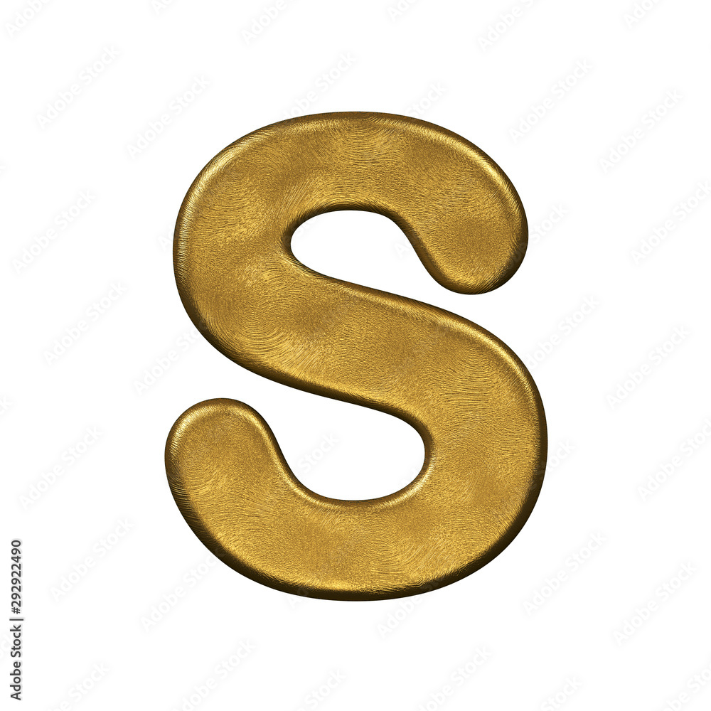 Golden foiled letter S - Uppercase 3d precious font - suitable for Business, luxury or fortune related subjects Golden foiled letter S - Uppercase 3d precious font - suitable for Business, luxury or fortune related subjects