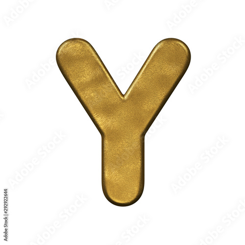 Golden foiled letter Y - Capital 3d precious font - suitable for Business, luxury or fortune related subjects