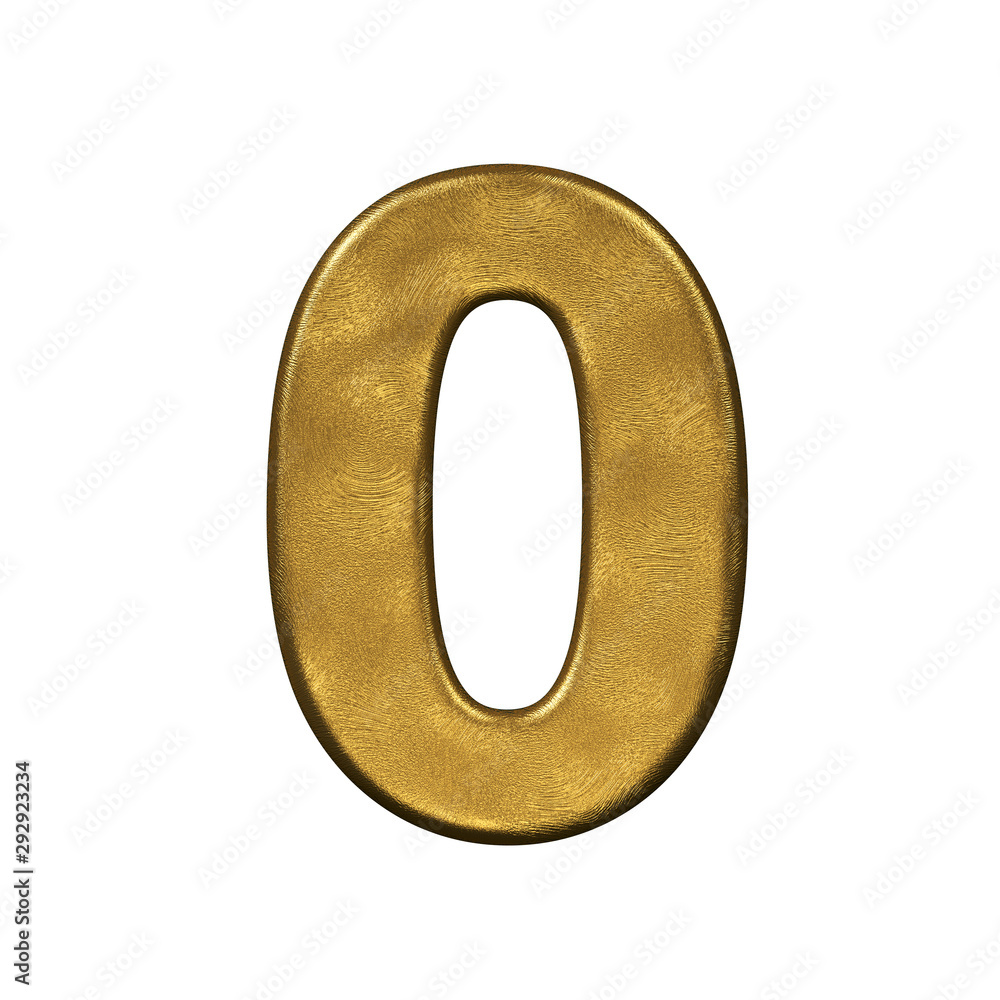 Golden foiled number 0 -  3d precious digit - Suitable for Business, luxury or fortune related subjects