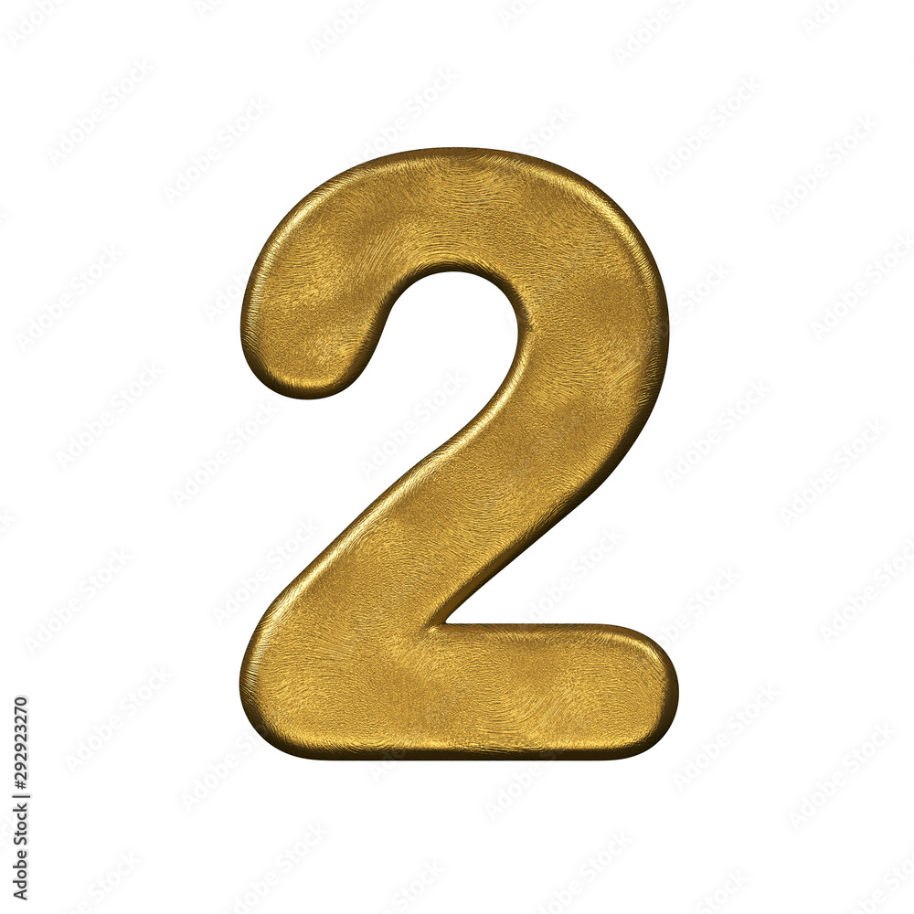 Golden foiled number 2 - 3d precious digit - Suitable for Business, luxury or fortune related subjects Golden foiled number 2 - 3d precious digit - Suitable for Business, luxury or fortune related subjects