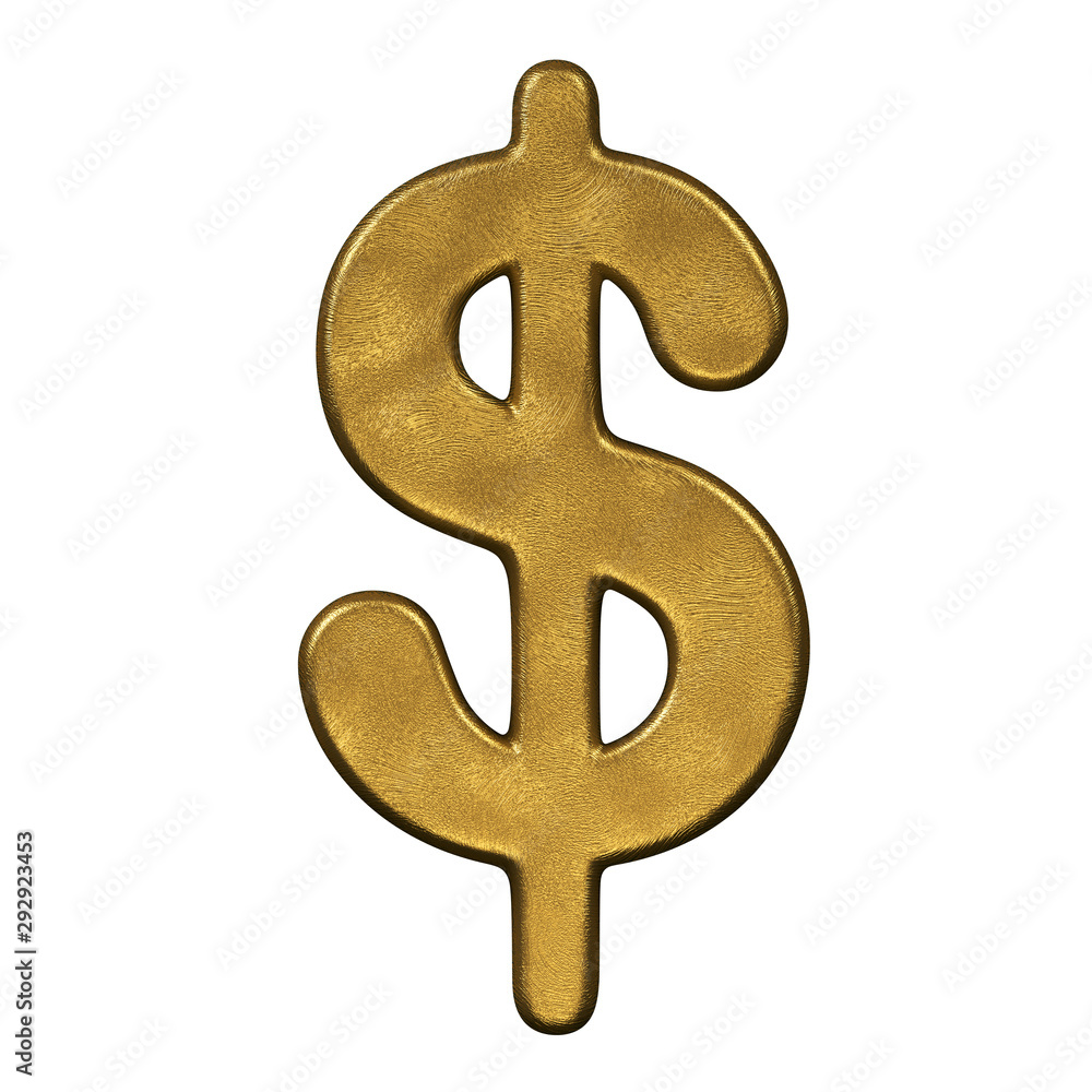 Obraz premium Golden foiled dollar currency sign - Business 3d precious symbol - Suitable for Business, luxury or fortune related subjects