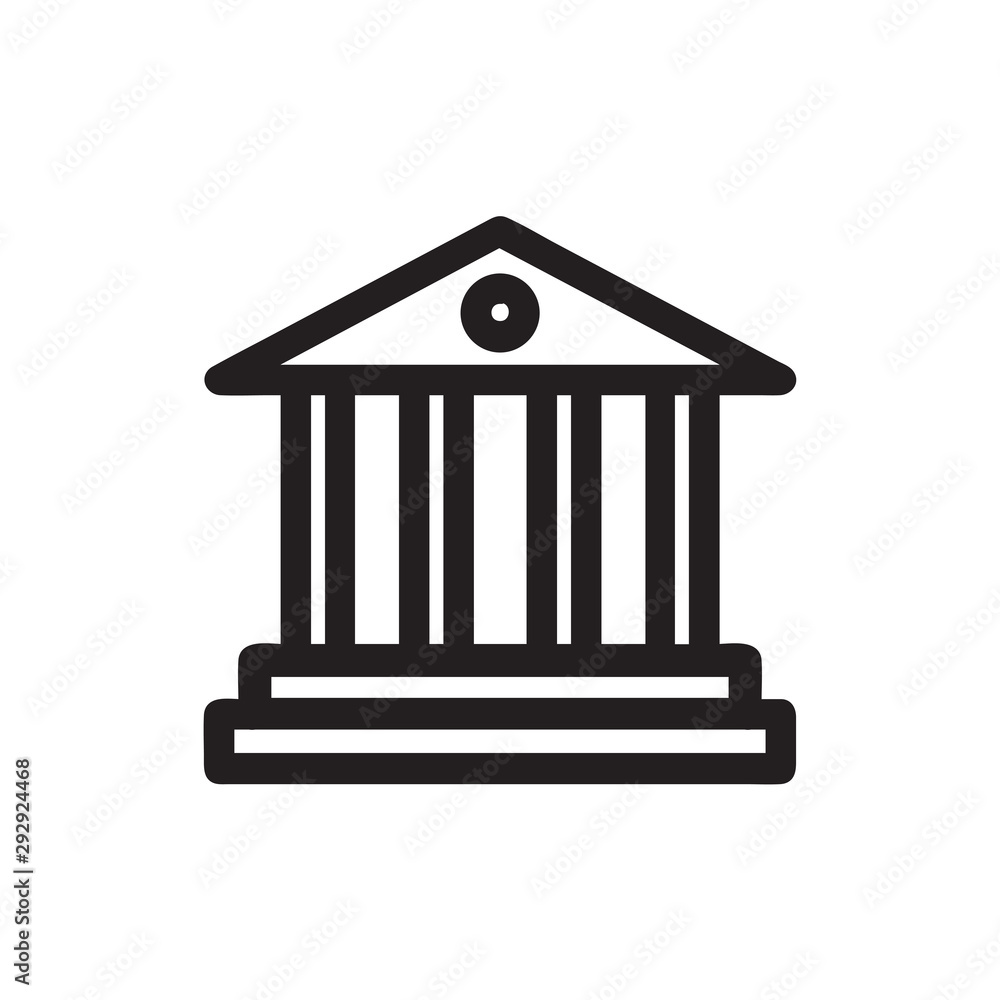 Bank vector icon, money symbol. Simple, flat design for web or mobile app Bank vector icon, money symbol. Simple, flat design for web or mobile app