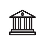 Bank vector icon, money symbol. Simple, flat design for web or mobile app