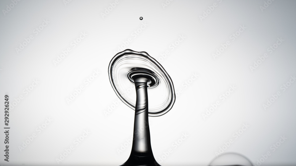 Close-up of a water drop falling on water surface Close-up of a water drop falling on water surface