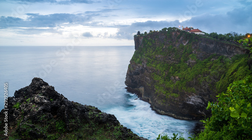Panoramic view of Uluwatu Temple on top of the cliff, Pecatu, Badung, Bali, Indonesia