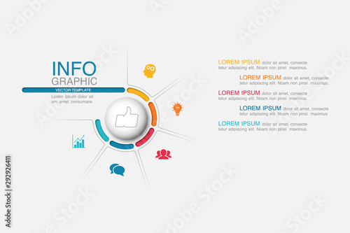 Vector iInfographic template for business, presentations, web design, 5 options.