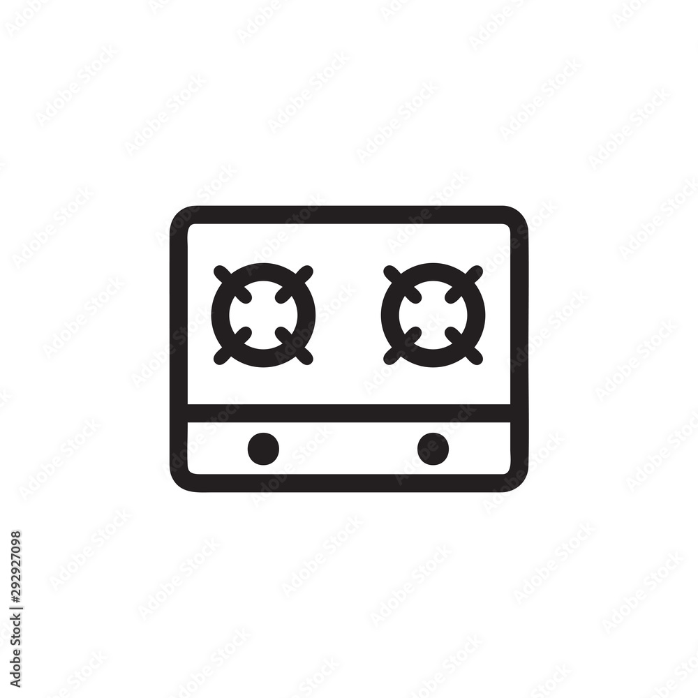 Kitchen stove vector icon, hot symbol. Simple, flat design for web or mobile app Kitchen stove vector icon, hot symbol. Simple, flat design for web or mobile app