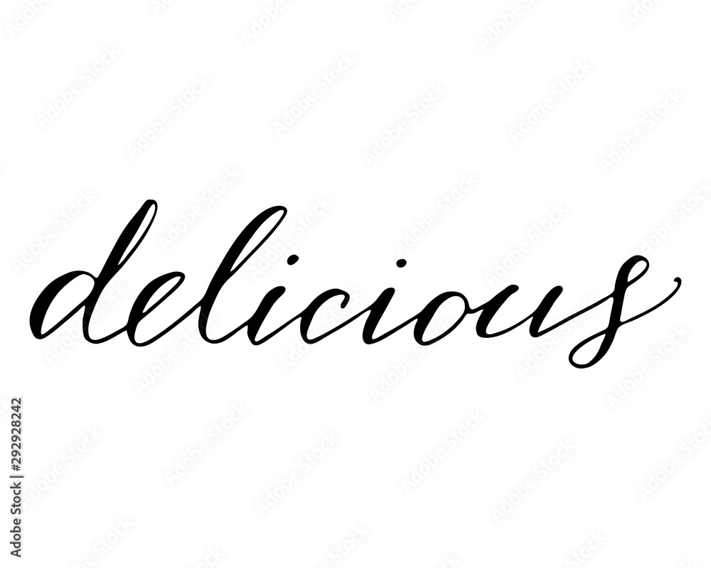 Phrase delicious handwritten text vector Phrase delicious handwritten text vector