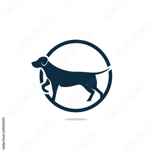 Dog icon logo design vector illustration. Veterinary vector logo design template.