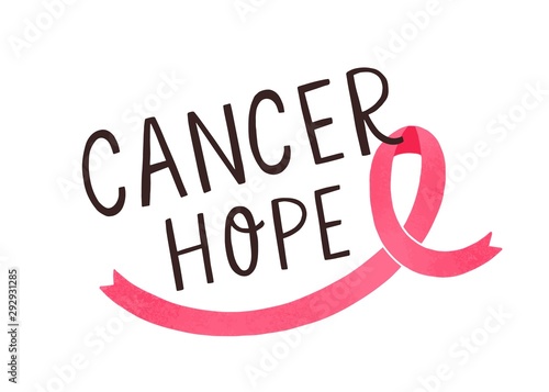 Breast cancer hope handwritten lettering