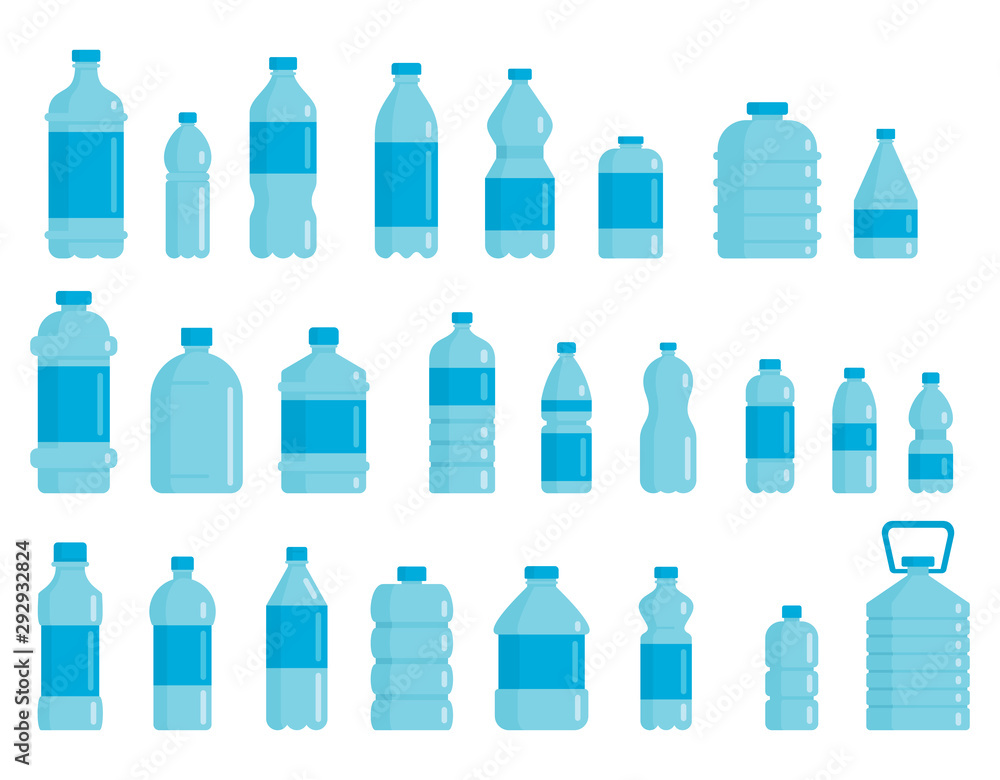 Set of plastic bottles for water Set of plastic bottles for water