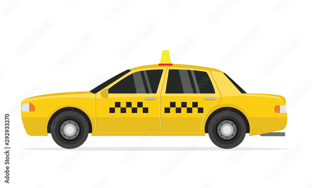 Cartoon, taxi car.