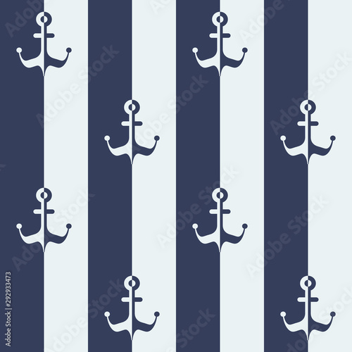 Nautical pattern, Seamless vector illustration with anchors