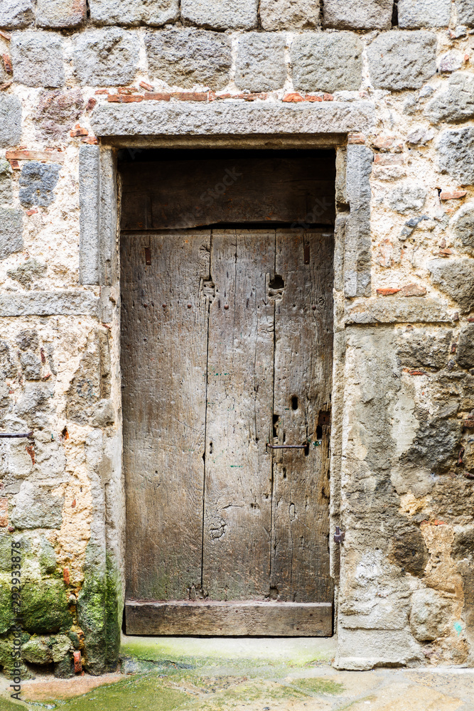 Old worn and weathered door on a backstreet