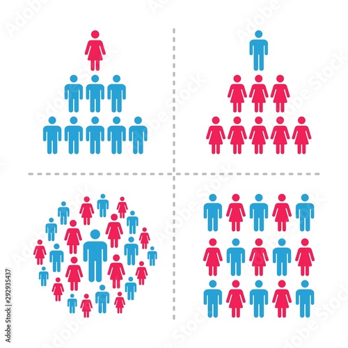 crowd of men and women icon set,infographic,vector and illustration