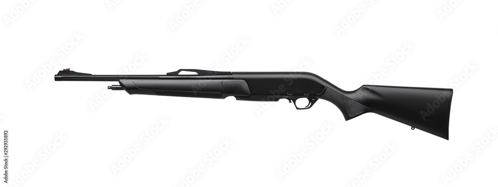 modern semi-automatic hunting rifle isolated on white
