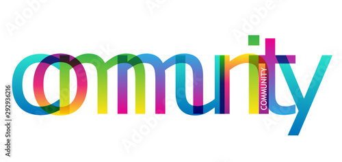 COMMUNITY bright gradient typography banner