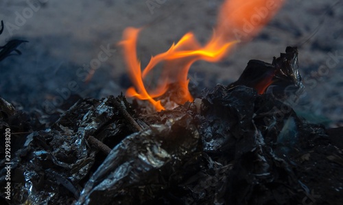 Fire, Flame on the incinerator