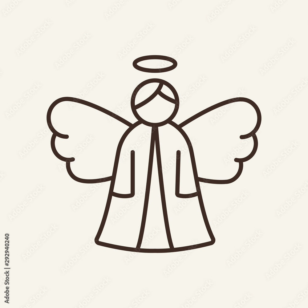 Fotografie Christmas angel line icon