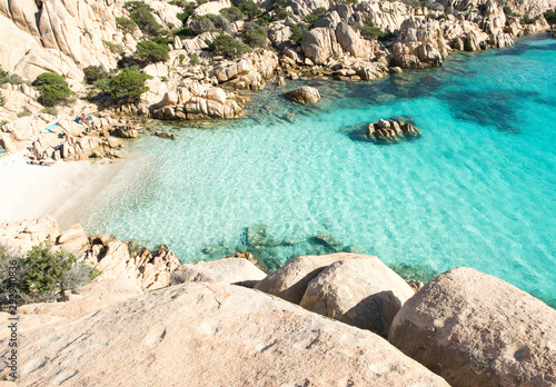 Fototapeta Naklejka Na Ścianę i Meble -  Panoramic view of Cala Coticcio on the island of Caprera, located in the La Maddalena archipelago national park, Sardinia