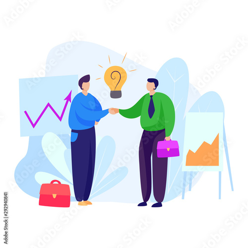 Business partners agreeing on bargain