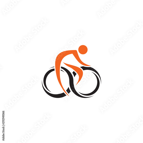 Bicycle or bicycling logo design vector template