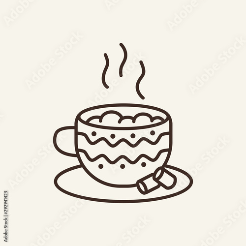 Hot chocolate line icon