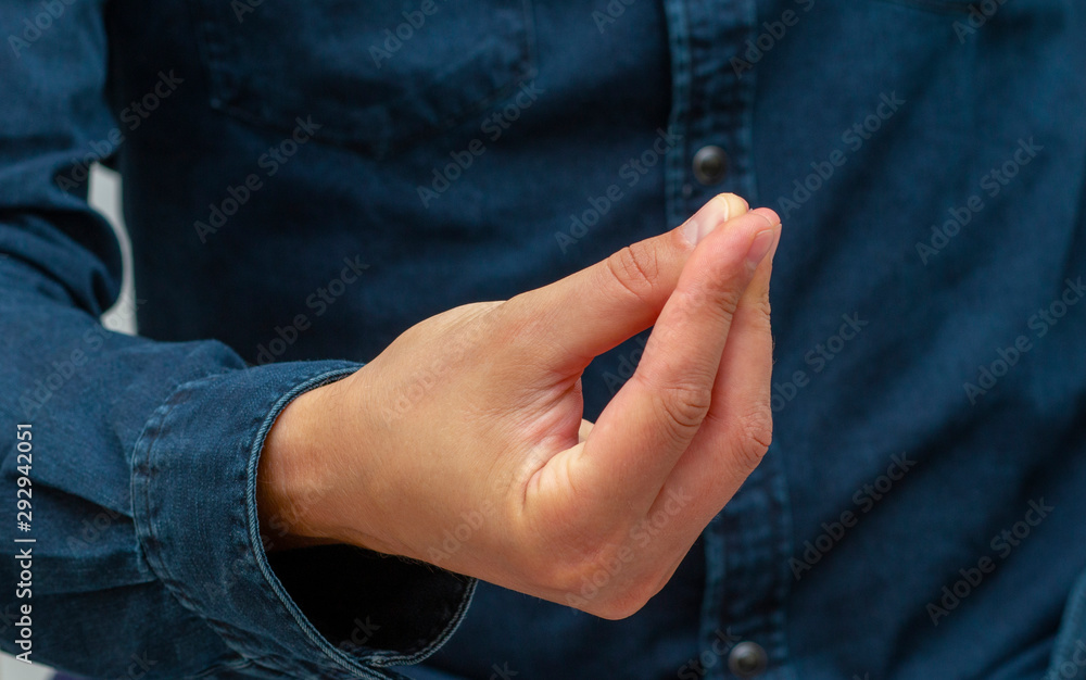 a gesture with your fingers which means not to get into a mess a gesture with your fingers which means not to get into a mess