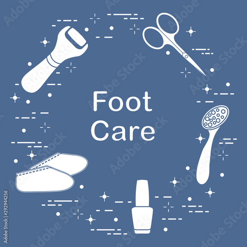 Tools for pedicure. Personal care. photo