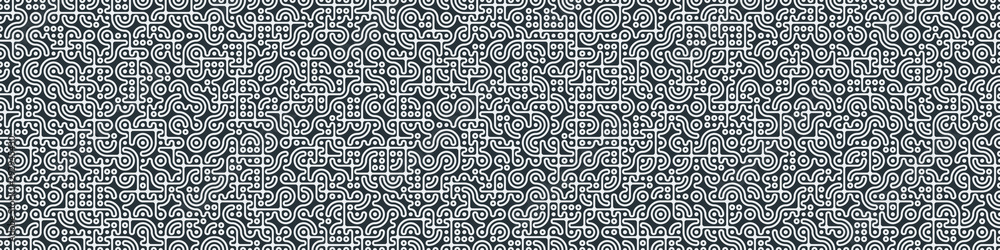 Fototapeta premium Truchet Random Pattern Generative Tile Art background illustration