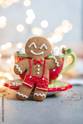 Happy gingerbread cookie man
