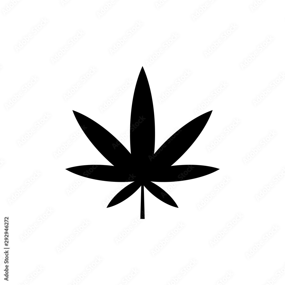 Black Marijuana Cannabis Leaf Icon Vector