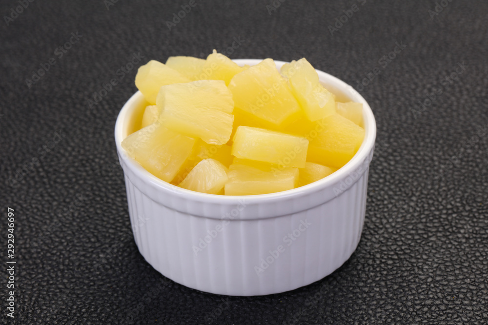 Marinated pineapple pieces