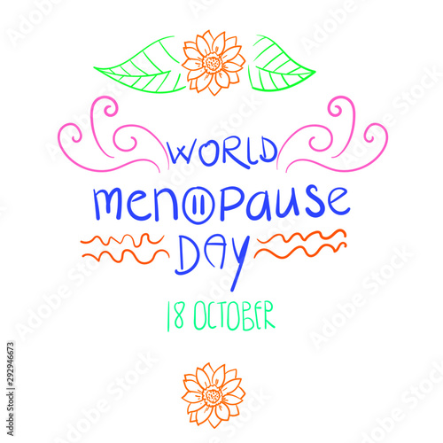 World menopause day. Medical, healthcare and feminine concept. Hand drawn doodle style.