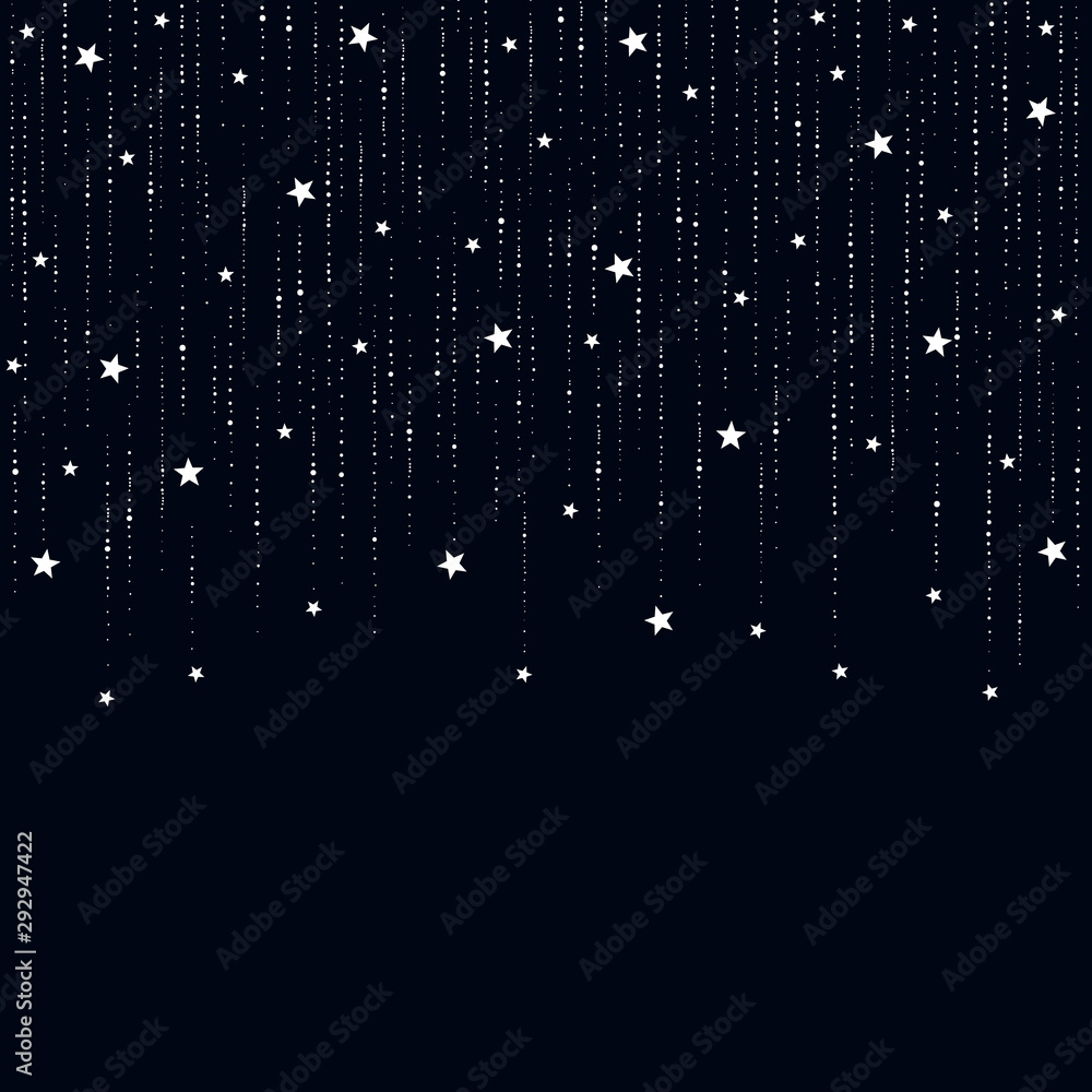 Seamless space curtain with falling star rain on dark blue background Seamless space curtain with falling star rain on dark blue background