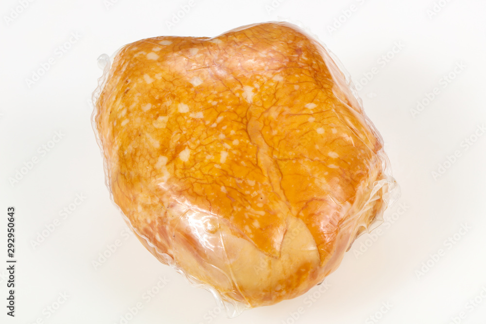 Smoked chicken breast over white background Smoked chicken breast over white background