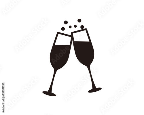 Champagne glass icon symbol vector