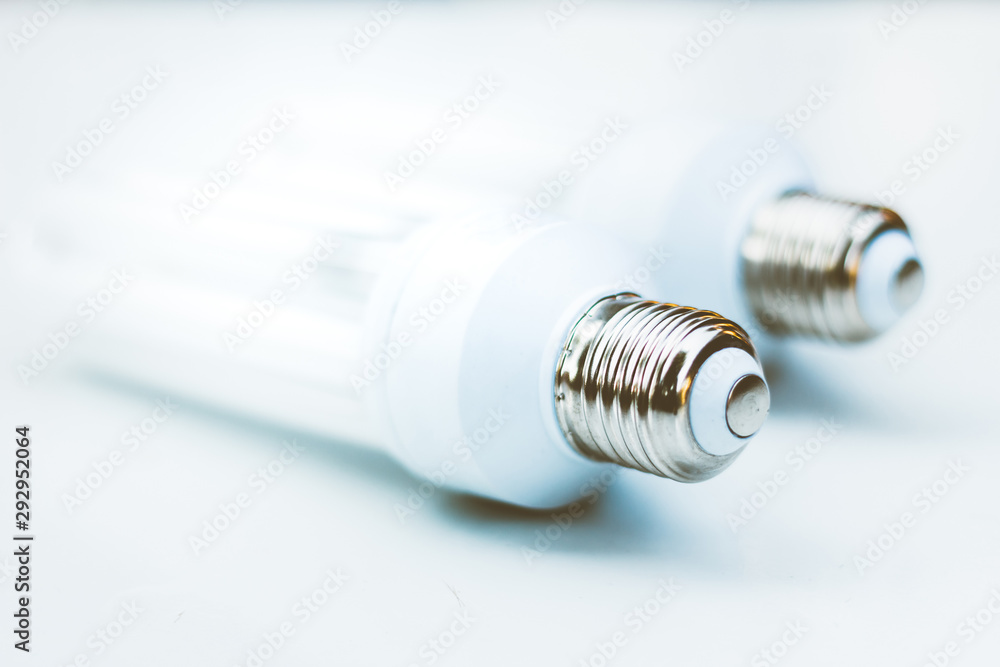 Contact or base of screw (thread) of fluorescent lamp - Energy saving concept Contact or base of screw (thread) of fluorescent lamp - Energy saving concept