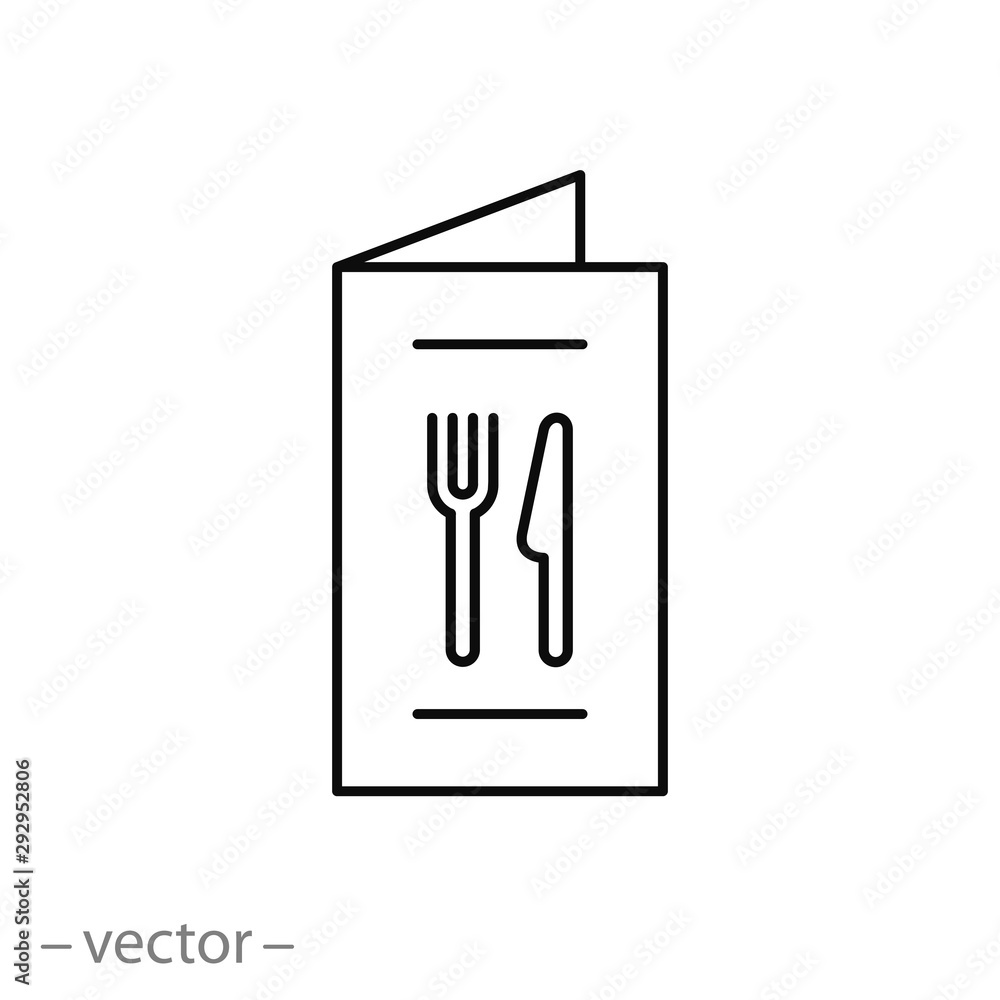 menu restaurant icon, thin line symbol on white background - editable stroke vector illustration eps 10 menu restaurant icon, thin line symbol on white background - editable stroke vector illustration eps 10